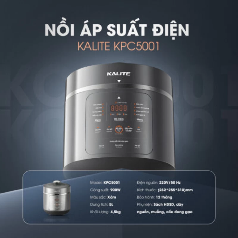Nồi áp suất đa năng KALITE KPC5001 dung tích 5L - Hình ảnh 18 KALITE