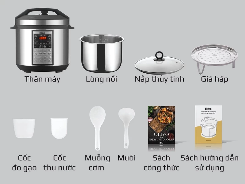 Nồi áp suất điện Olivo PC60 - 6 lít - Hình ảnh 7 OLIVO
