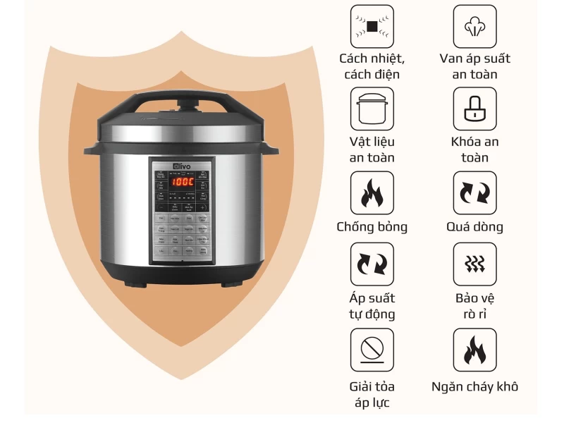 Nồi áp suất điện Olivo PC60 - 6 lít - Hình ảnh 5 OLIVO