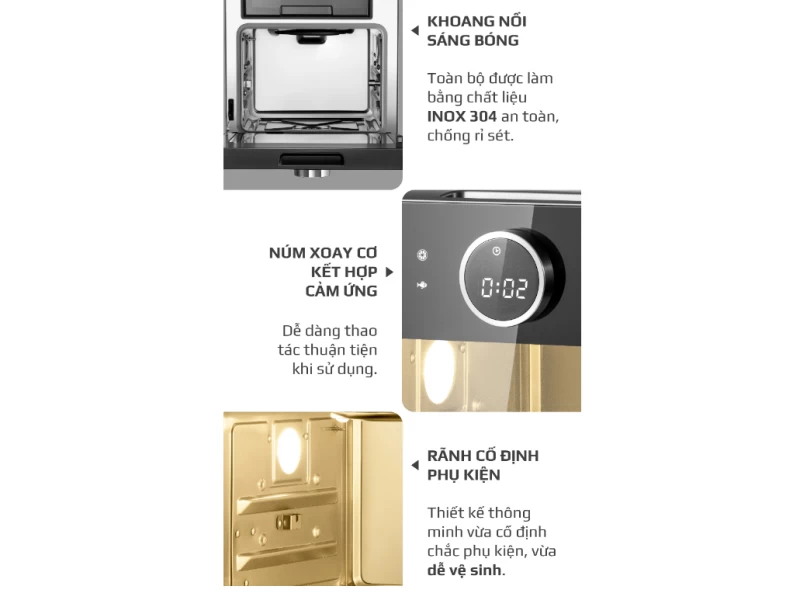 Nồi Chiên Hấp Đa Năng OLIVO SF16 PRO 2025 - 70 Chế Độ Cài Sẵn, Toàn Bộ Khoang Nồi Và Phụ Kiện Bằng Inox 304 Cao Cấp, Dung Tích 16L, Vệ Sinh Dễ Dàng - Hình ảnh 10 OLIVO