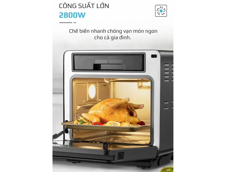 Nồi Chiên Hấp Đa Năng OLIVO SF1600 - Phiên bản Đặc Biệt cao cấp nhất, Màn hình OLED hiện đại, 70 chế độ cài sẵn, Dung tích 16L, Vệ sinh dễ dàng - Hình ảnh 5 OLIVO