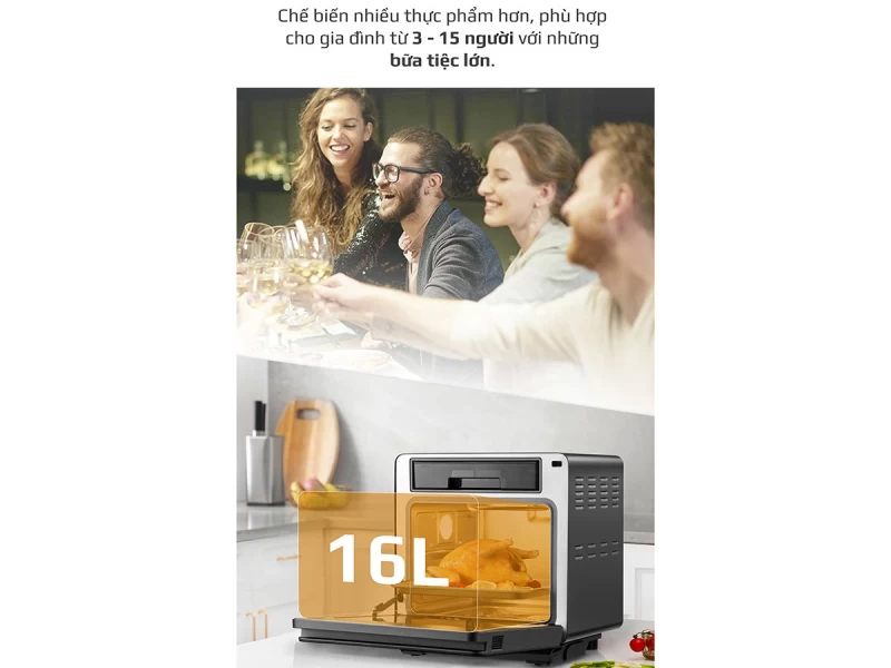 Nồi Chiên Hấp Đa Năng OLIVO SF1600 - Phiên bản Đặc Biệt cao cấp nhất, Màn hình OLED hiện đại, 70 chế độ cài sẵn, Dung tích 16L, Vệ sinh dễ dàng - Hình ảnh 10 OLIVO