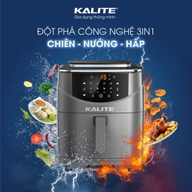 Nồi chiên hơi nước KALITE STEAM 7 chiên hấp 2 trong 1, 7 lít - Hình ảnh 3 KALITE
