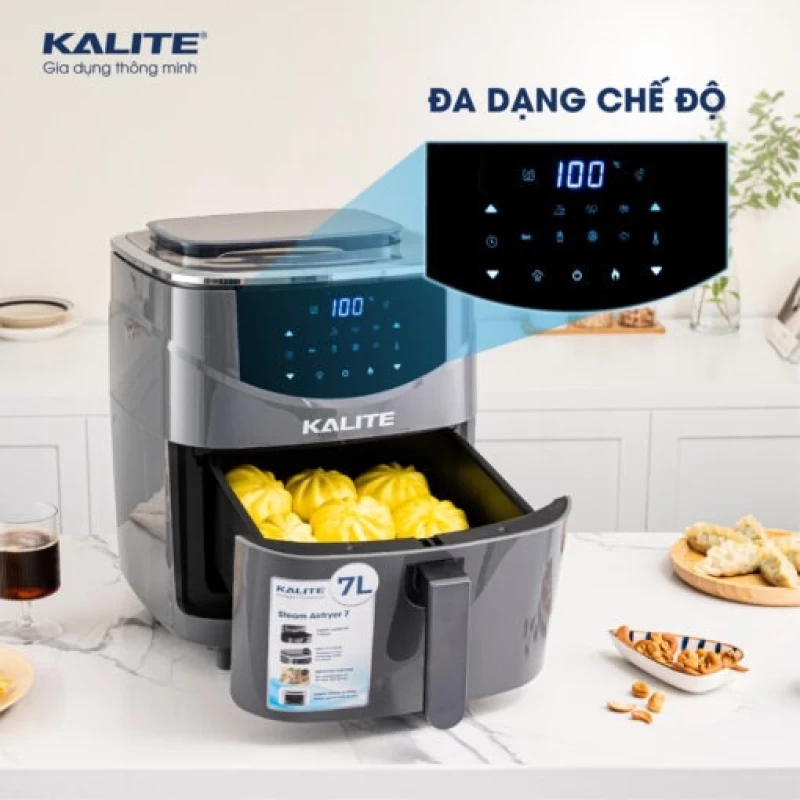 Nồi chiên hơi nước KALITE STEAM 7 chiên hấp 2 trong 1, 7 lít - Hình ảnh 4 KALITE
