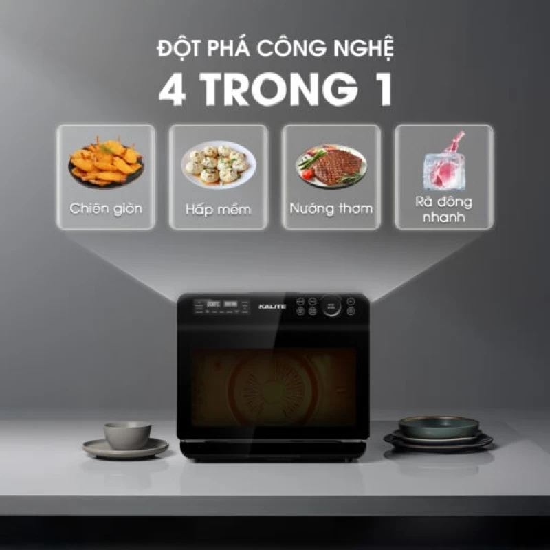 Nồi chiên hơi nước KALITE STEAM FUSION PRO, 4in1 chiên, hấp, nướng, rã đông, 20 lít - Hình ảnh 3 KALITE