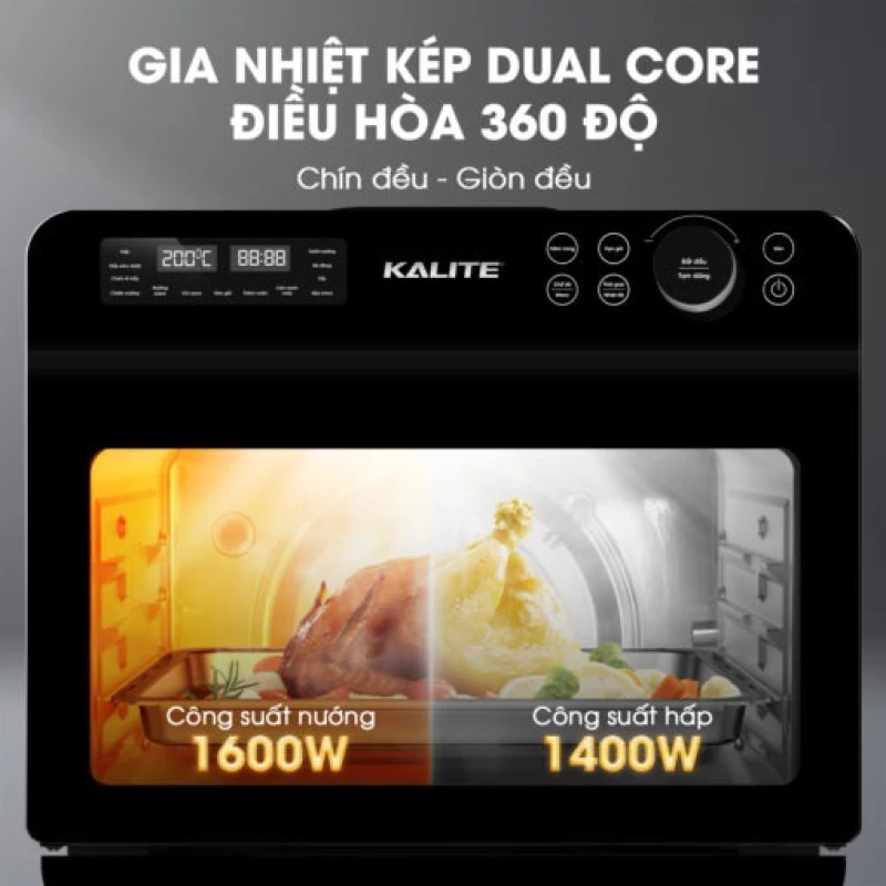 Nồi chiên hơi nước KALITE STEAM FUSION PRO, 4in1 chiên, hấp, nướng, rã đông, 20 lít - Hình ảnh 5 KALITE