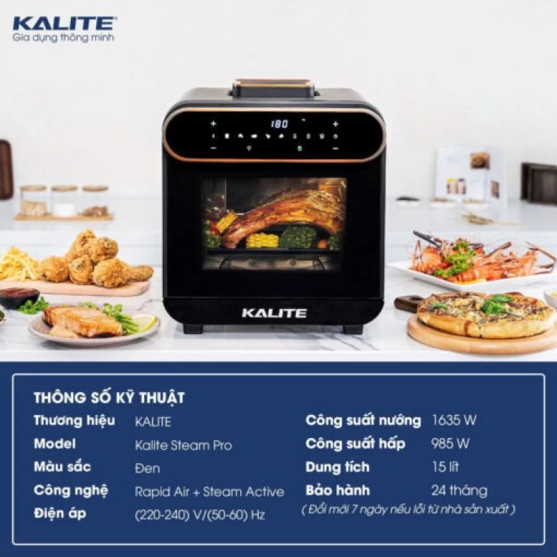 Nồi chiên hơi nước KALITE STEAM PRO 15 lít, 3 trong 1 - Hình ảnh 12 KALITE