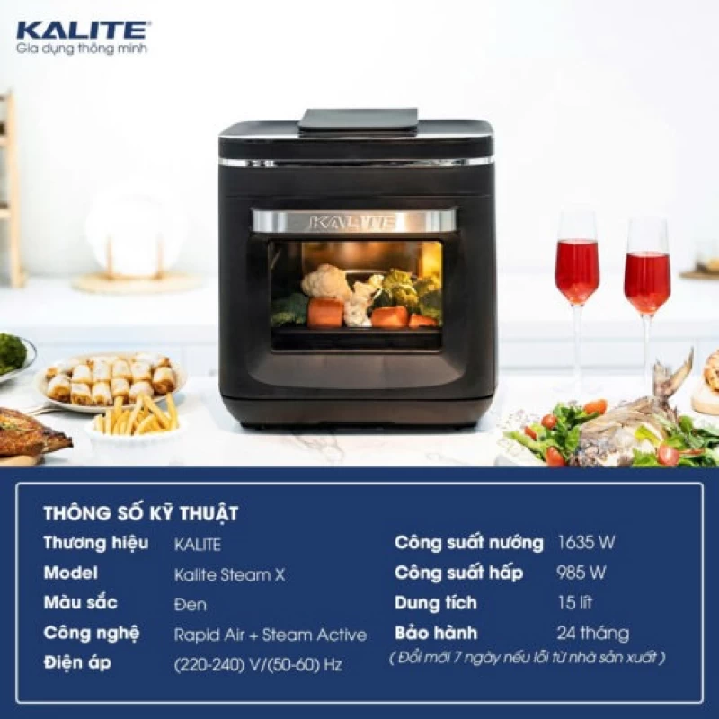 Nồi chiên hơi nước KALITE STEAM X 15 lít đa năng hấp nướng chiên - Hình ảnh 6 KALITE