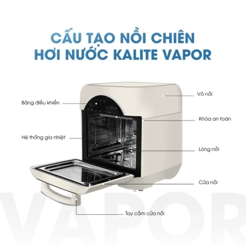Nồi chiên hơi nước Kalite Vapor 4in1, 8 chế độ nấu tự động - Hình ảnh 1 KALITE