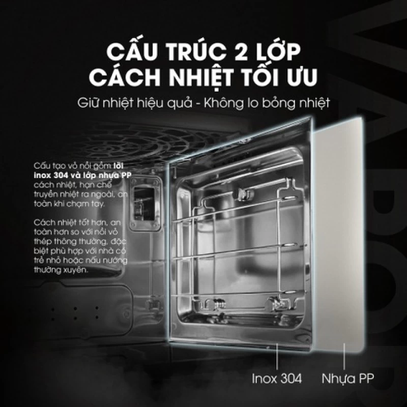 Nồi chiên hơi nước Kalite Vapor 4in1, 8 chế độ nấu tự động - Hình ảnh 4 KALITE