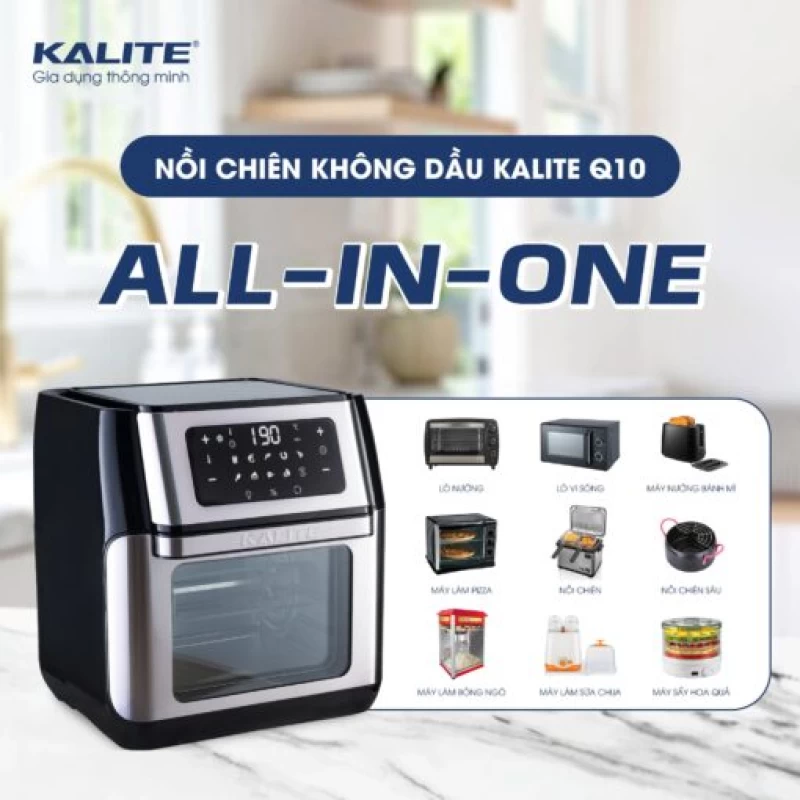 Nồi chiên không dầu KALITE Q10 10 lít, trục xiên quay, nhiều phụ kiện - Hình ảnh 10 KALITE