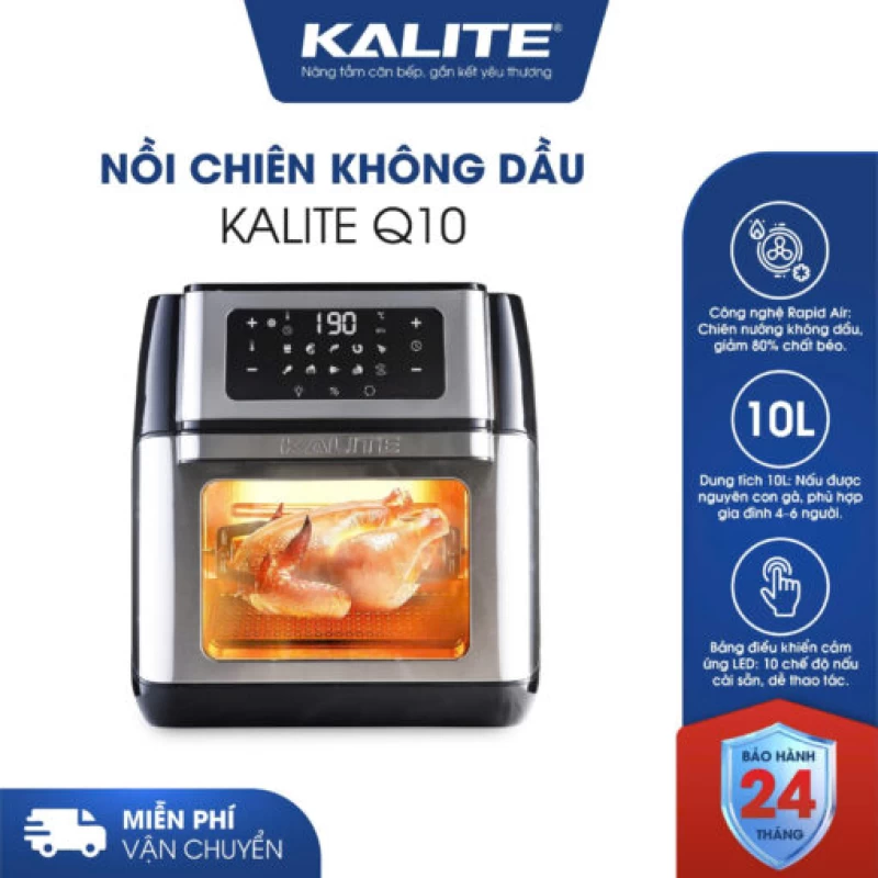 Nồi chiên không dầu KALITE Q10 10 lít, trục xiên quay, nhiều phụ kiện - Hình ảnh 1 KALITE