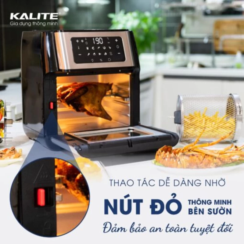 Nồi chiên không dầu KALITE Q10 10 lít, trục xiên quay, nhiều phụ kiện - Hình ảnh 5 KALITE