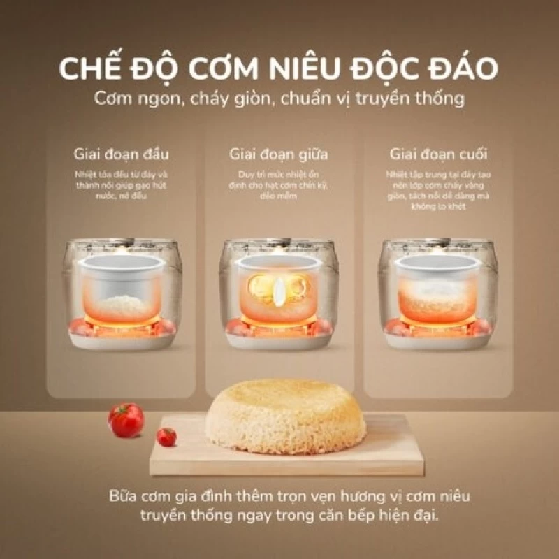 Nồi cơm điện lòng gốm cao cấp UNIE URC818P, Có chế độ cơm cháy độc đáo - Hình ảnh 1 UNIE