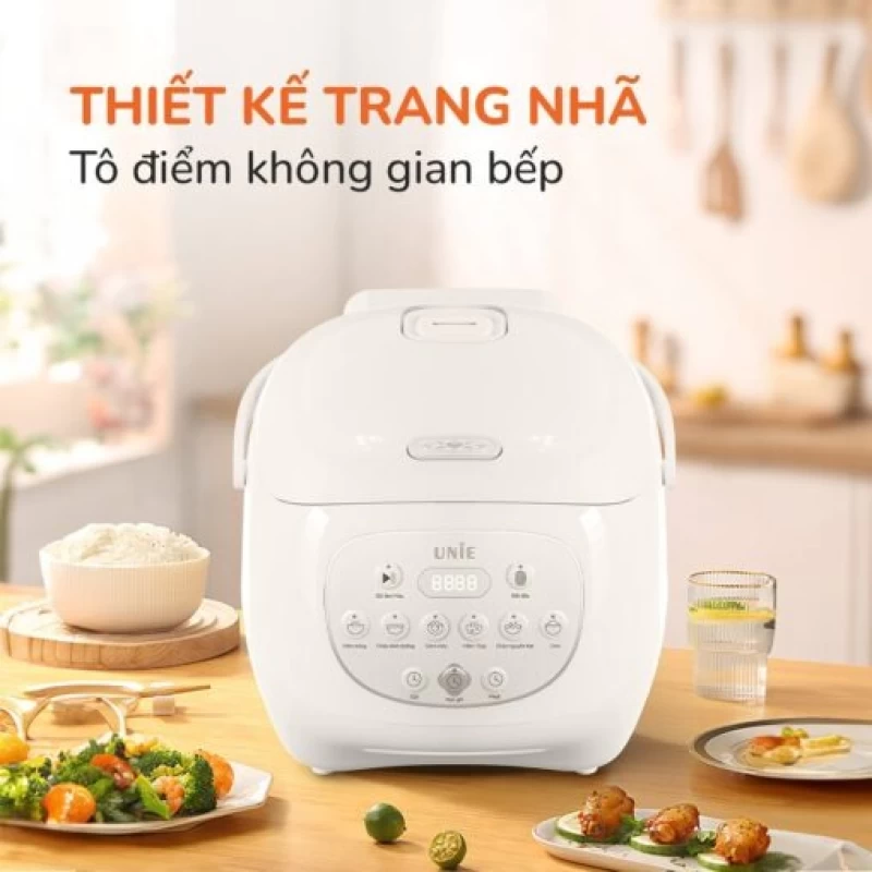 Nồi cơm điện lòng gốm tự nhiên UNIE URC815 nấu cơm cháy giòn tan, dung tích 1,5L, hẹn giờ nấu 24 tiếng - Hình ảnh 3 UNIE