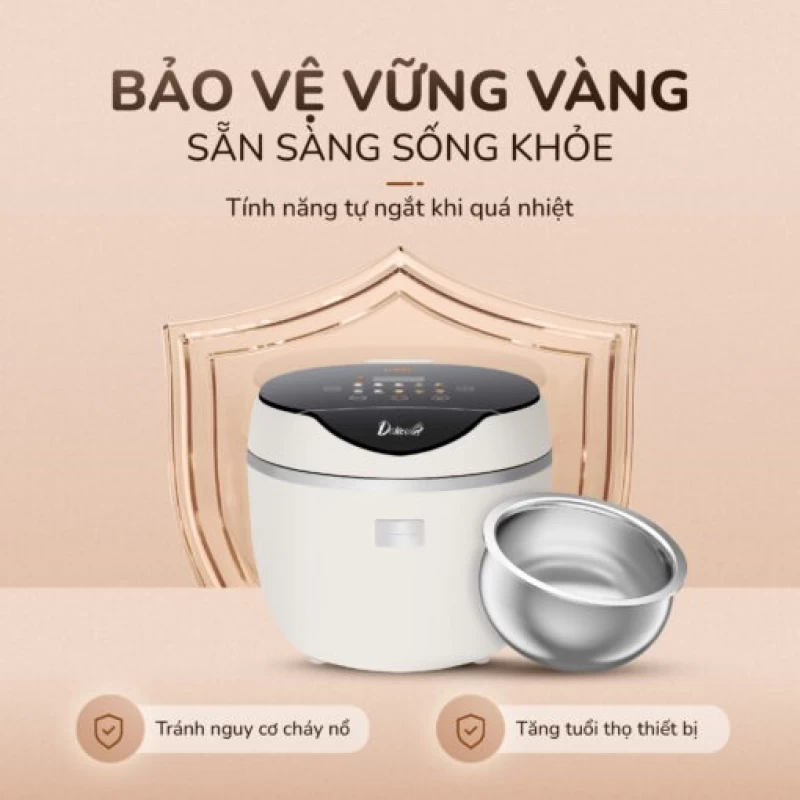 Nồi cơm điện tử UNIE URC612 , nấu cơm giảm đường, lòng nồi inox, dung tích 1,2L - Hình ảnh 15 UNIE