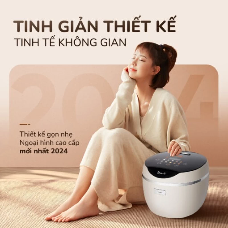 Nồi cơm điện tử UNIE URC612 , nấu cơm giảm đường, lòng nồi inox, dung tích 1,2L - Hình ảnh 2 UNIE
