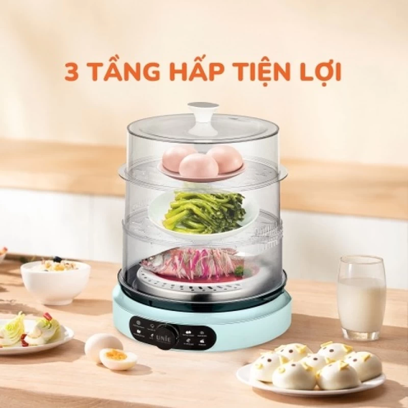 Nồi hấp Unie UE680 dung tích lớn 15L, 3 tầng hấp, gợi ý thời gian hấp - Hình ảnh 3 UNIE
