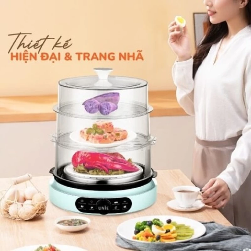 Nồi hấp Unie UE680 dung tích lớn 15L, 3 tầng hấp, gợi ý thời gian hấp - Hình ảnh 2 UNIE