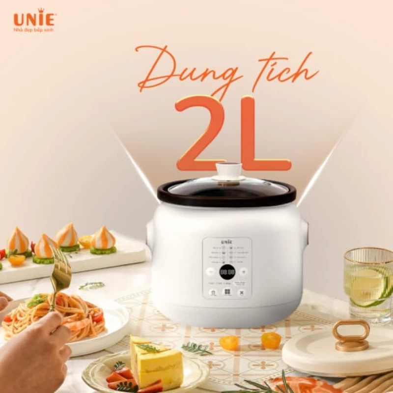 Nồi kho hầm chuyên dụng UNIE USC208 dung tích 2L, lòng nồi gốm Ceramic, hẹn giờ 24 tiếng - Hình ảnh 2 UNIE