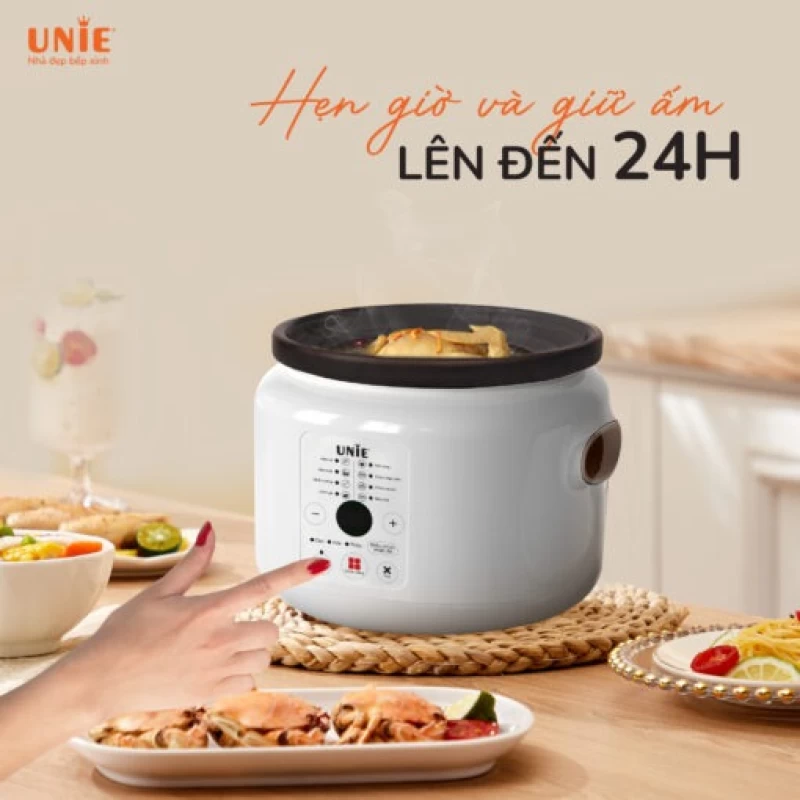Nồi kho hầm chuyên dụng UNIE USC208 dung tích 2L, lòng nồi gốm Ceramic, hẹn giờ 24 tiếng - Hình ảnh 4 UNIE