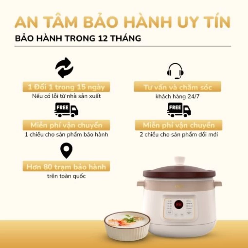 Nồi kho hầm đa năng UNIE USC308 dung tích 3L, lòng nồi gốm tử sa, 8 chức năng kho hầm - Hình ảnh 9 UNIE