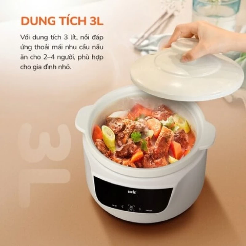 Nồi kho hầm dưỡng sinh 5 in 1 UNIE USC888, nắp sứ kép cao cấp – giữ nhiệt, khóa ẩm bằng vi áp suất - Hình ảnh 1 UNIE