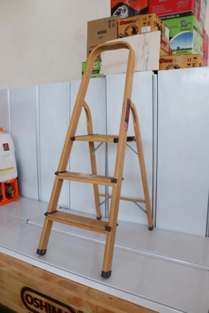 Thang nhôm xếp Oshima TG3 Màu gỗ (ghế -3 bậc) - Hình ảnh 10 OSHIMA