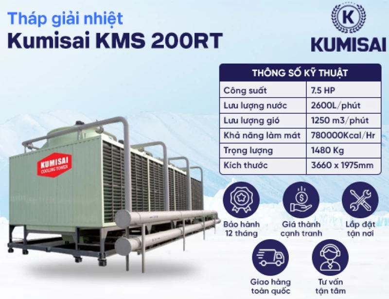 Tháp giải nhiệt vuông Kumisai KMS 200RT - Hình ảnh 1 KUMISAI