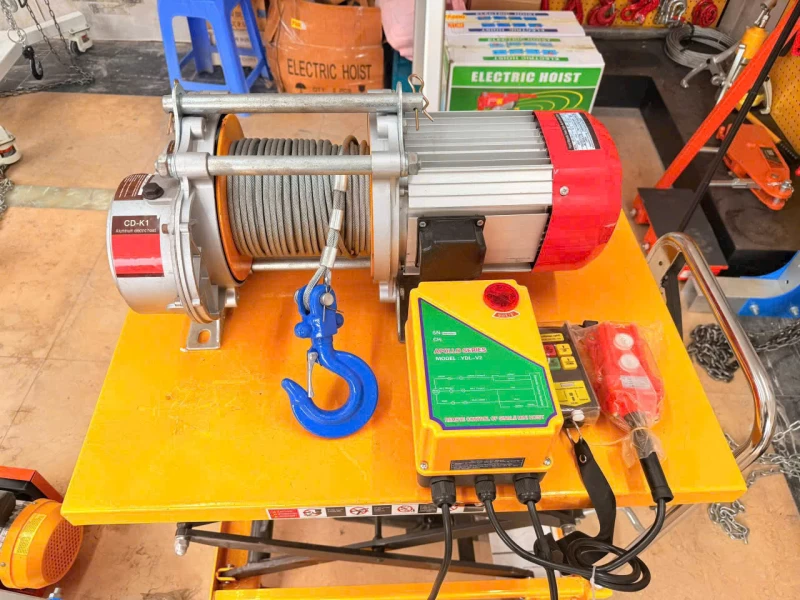Tời nâng vỏ nhôm CD-K1(220V) 200-400kg-30m Tốc độ chậm - Hình ảnh 2 CD-K1