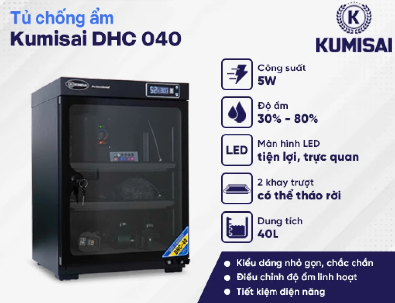 Tủ chống ẩm Kumisai DHC 040 - Hình ảnh 1 KUMISAI