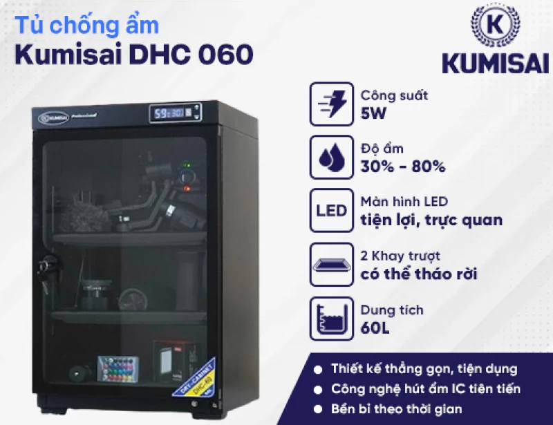 Tủ chống ẩm Kumisai DHC 060 - Hình ảnh 1 KUMISAI