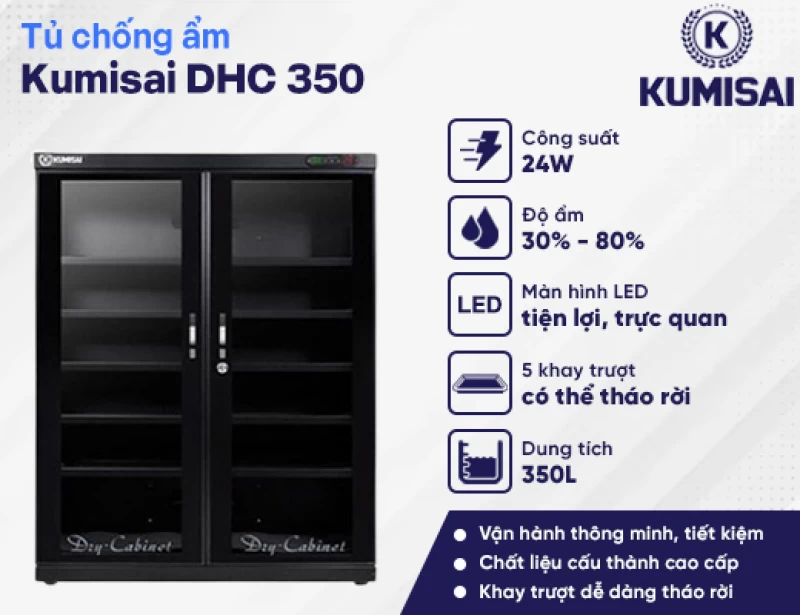 Tủ chống ẩm Kumisai DHC 350 - Hình ảnh 1 KUMISAI
