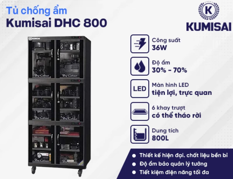 Tủ chống ẩm Kumisai DHC 800 - Hình ảnh 2 KUMISAI