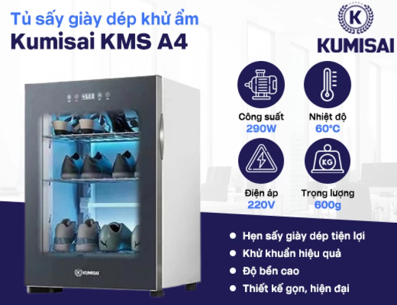 Tủ sấy giày dép khử mùi Kumisai KMS A4 - Hình ảnh 2 KUMISAI