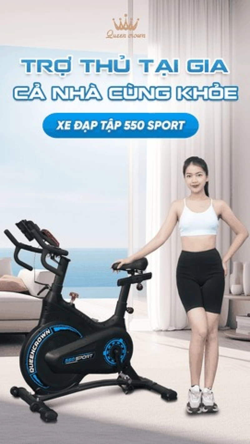 Xe đạp tập thể dục Queen Crown 550 Sport - Hình ảnh 13 QUEEN CROWN