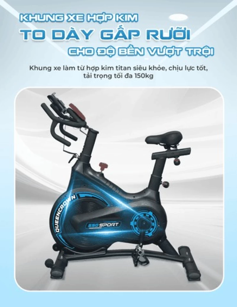 Xe đạp tập thể dục Queen Crown 550 Sport - Hình ảnh 11 QUEEN CROWN