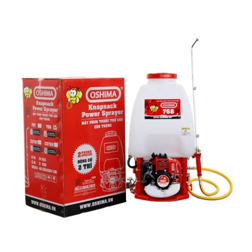 Máy phun thuốc trừ sâu, côn trùng động cơ Oshima 768 700W Đỏ 2 thì (bơm vuông đồng) - OSHIMA - Giá 2,050,000₫ - Chính hãng tại Điện máy HTC