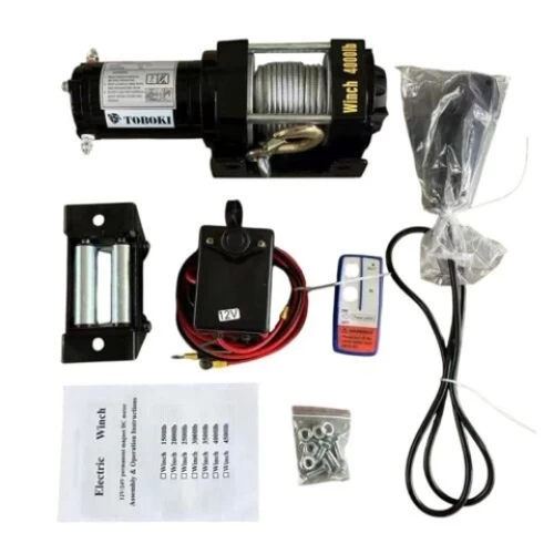 Máy tời acqui 12v TOBOKI TK-4500LBS 10m 2000KG (lực kéo ngang) Có điều khiển từ xa - TOBOKI - Giá 2,940,000₫ - Chính hãng tại Điện máy HTC